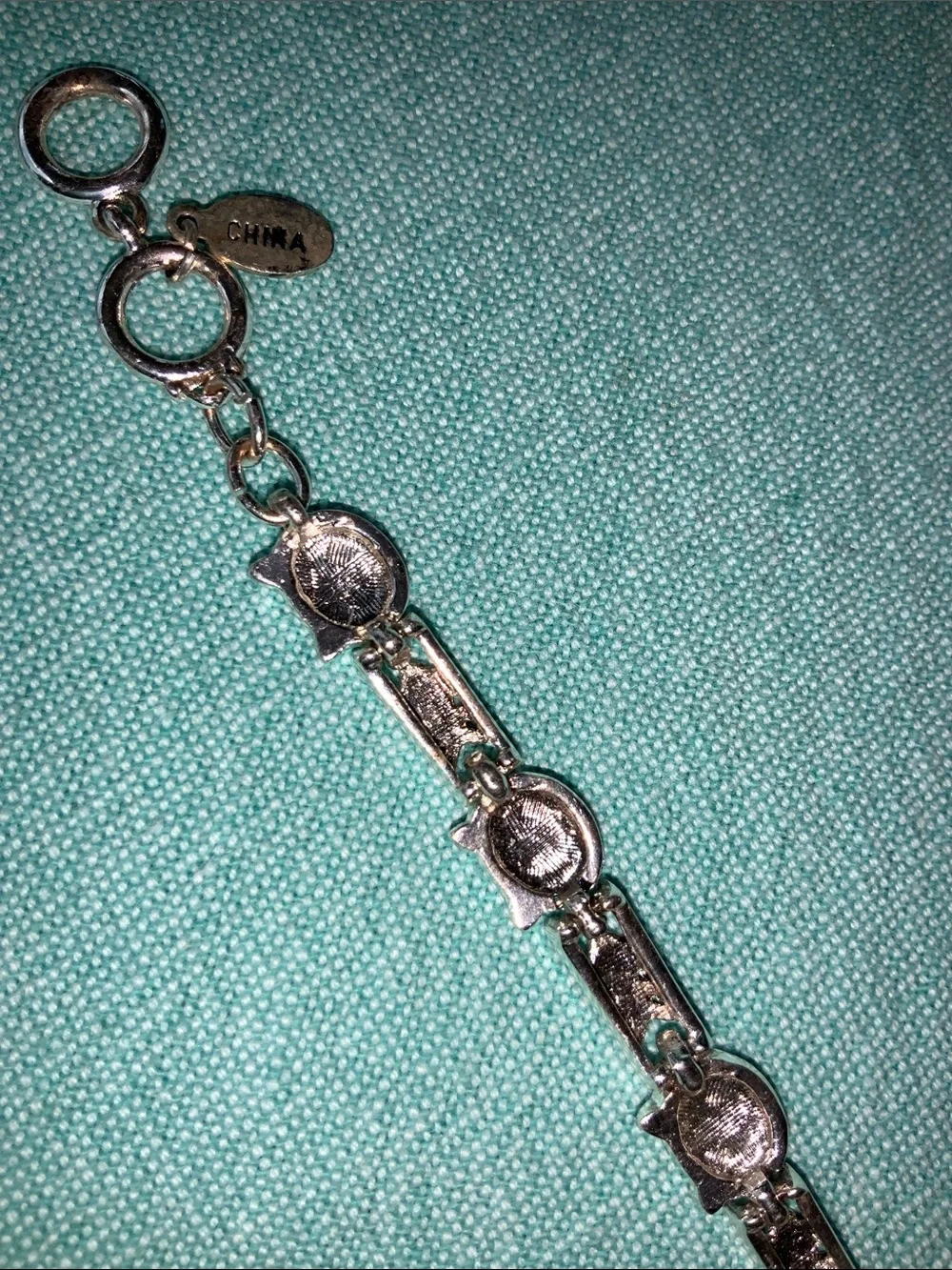 Cookie Lee Silver Tone Cat Fish Link Tennis Bracelet Retired Adjustable